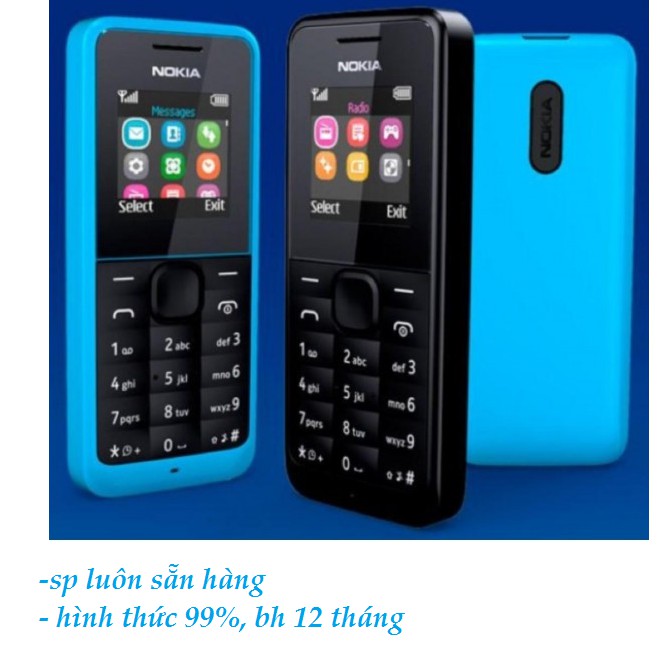 Điện Thoại Nokia 105 Zin Chính Hãng 1 Sim( Kèm Pin Sạc)