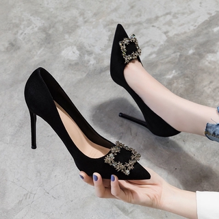 Giày Cao Gót Mũi Nhọn Kiểu Pháp Thời Trang Xuân Thu 2021 Dành Cho Nữ