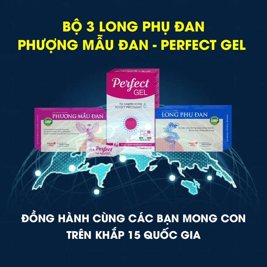 Combo 3 Long Phụ Đan + 3 Phượng Mẫu Đan + 1 Gel tăng thụ thai Perfect Gel