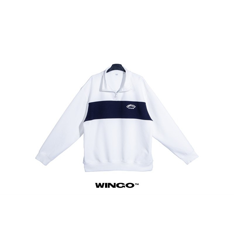 Áo thun Top Ten Half Zip Sweater White | BigBuy360 - bigbuy360.vn