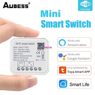Aubess mini tuya wifi thông chí minh tự làm ánh sáng mô-đun chuyển đổi 1/2 gang cuộc sống thông chí minh ứng dụng điều khiển từ xa làm việc với alexa google nhà