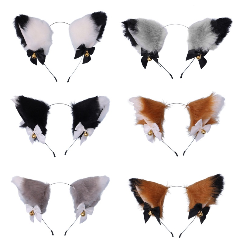 Băng Đô Tai Mèo Lông Xù Đính Chuông Hóa Trang Lolita Dễ Thương Dành Cho Bạn Nữ