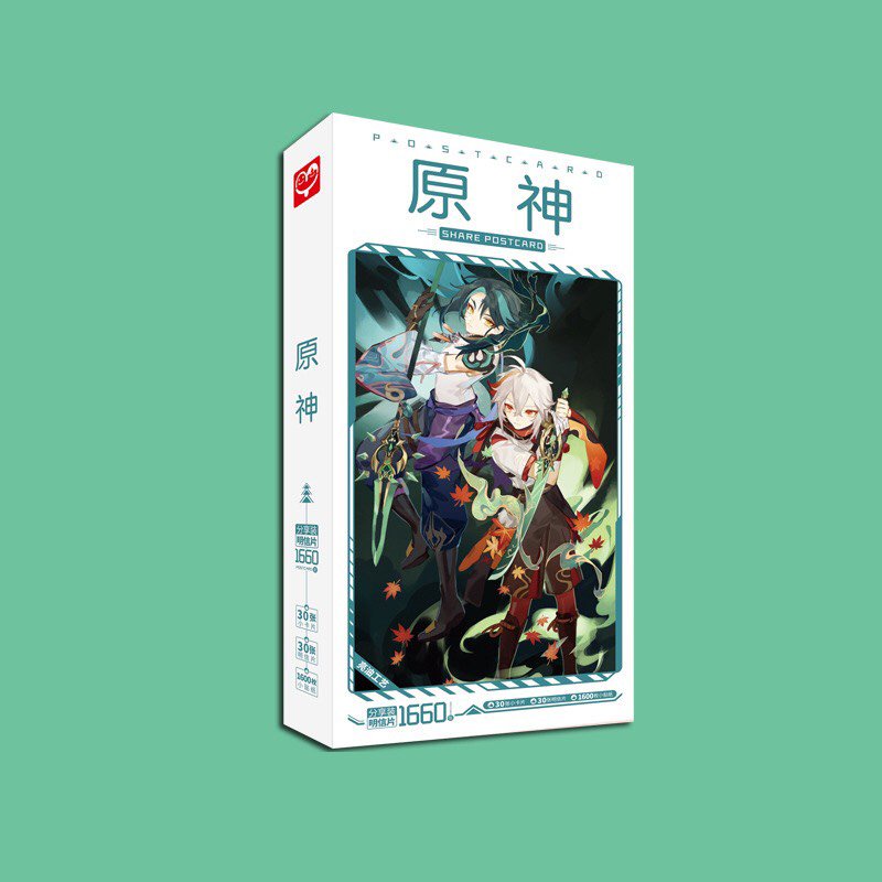 Hộp ảnh postcard GENSHIN IMPACT LẦN ĐẦU ĐẾN MONDSTADT anime chibi