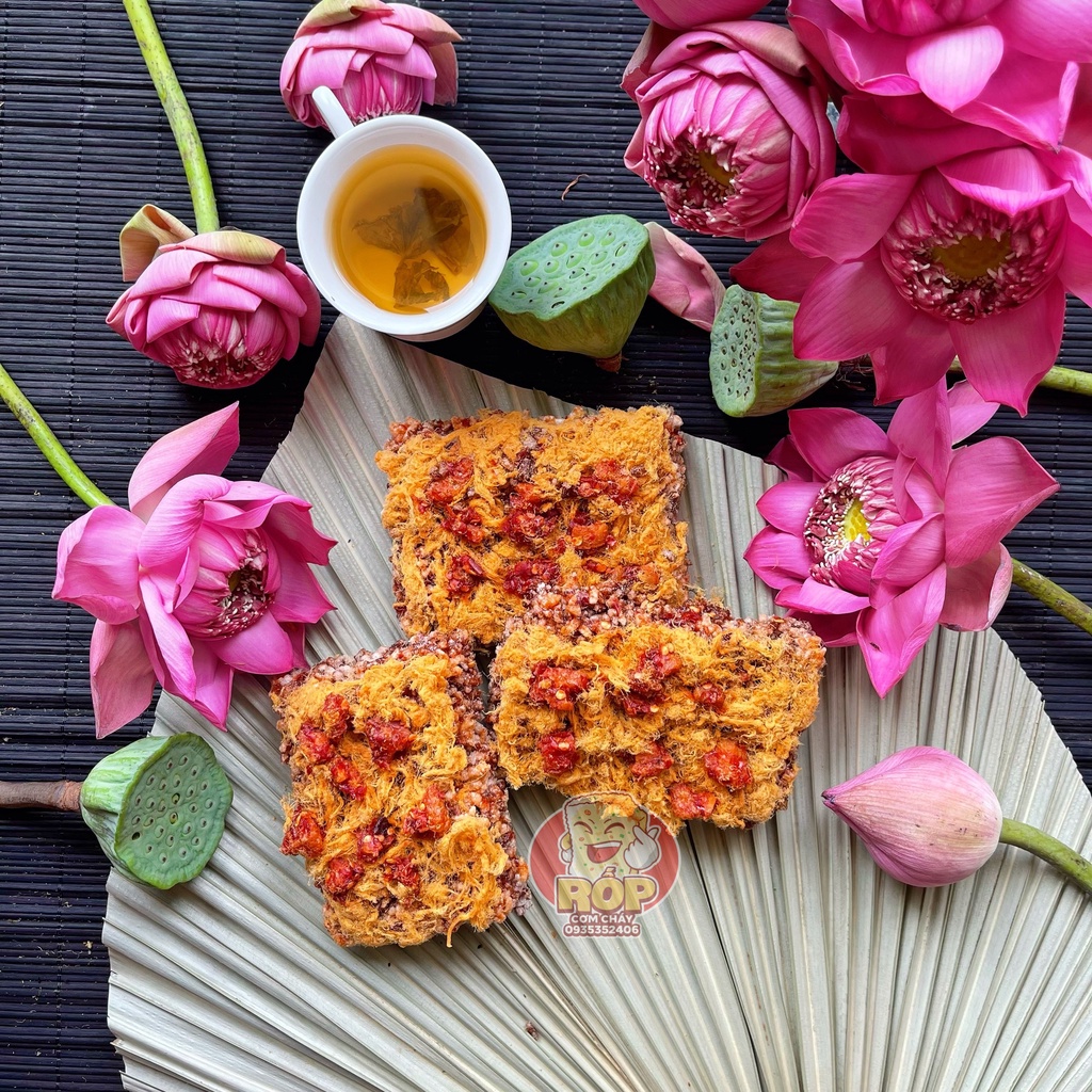 Cơm Cháy Rốp gạo lứt tóp mỡ chà bông loại 80 gram