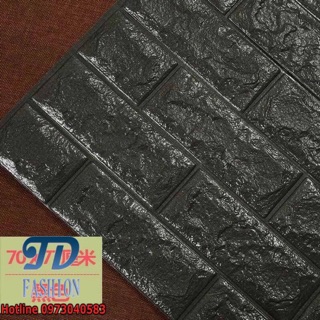 Xốp dán tường giả gạch màu đen