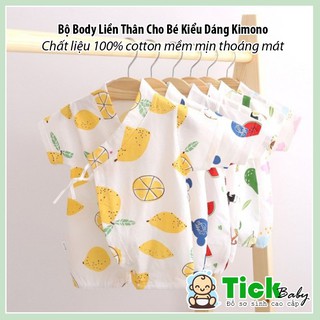 Bộ Body, Bộ Liền Thân Kiểu Dáng Kimono Đáng Yêu, Thời Trang Sơ Sinh Cao Cấp