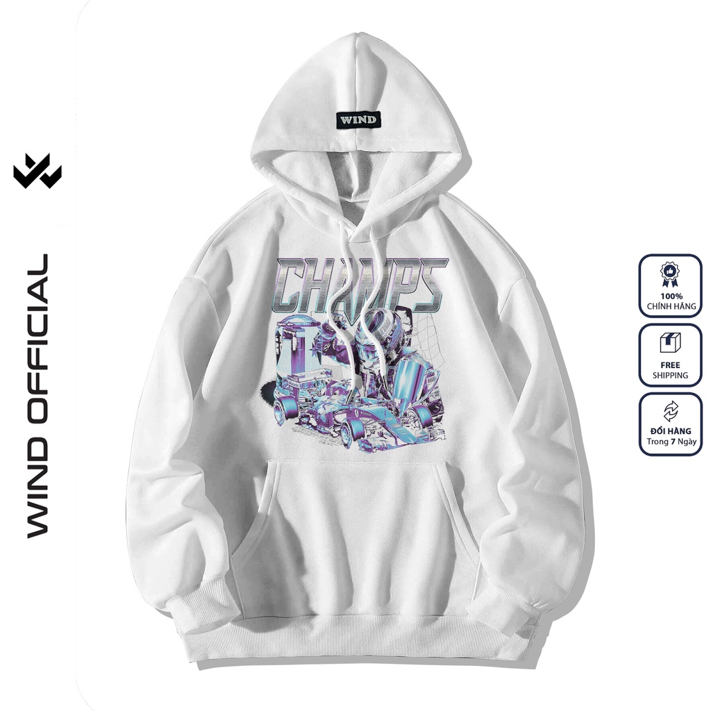 Áo hoodie unisex form rộng WIND bản Premium nỉ ngoại CHAMP nam nữ oversize ulzzang