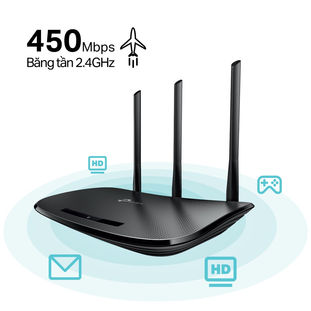 TPLink Bộ phát wifi không dây (Thiết bị mạng) Chuẩn N 450Mbps TLWR940N