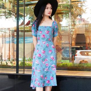 VÁY ĐẦM XÒE HOA LỚN VINTAGE GIÁ RẺ