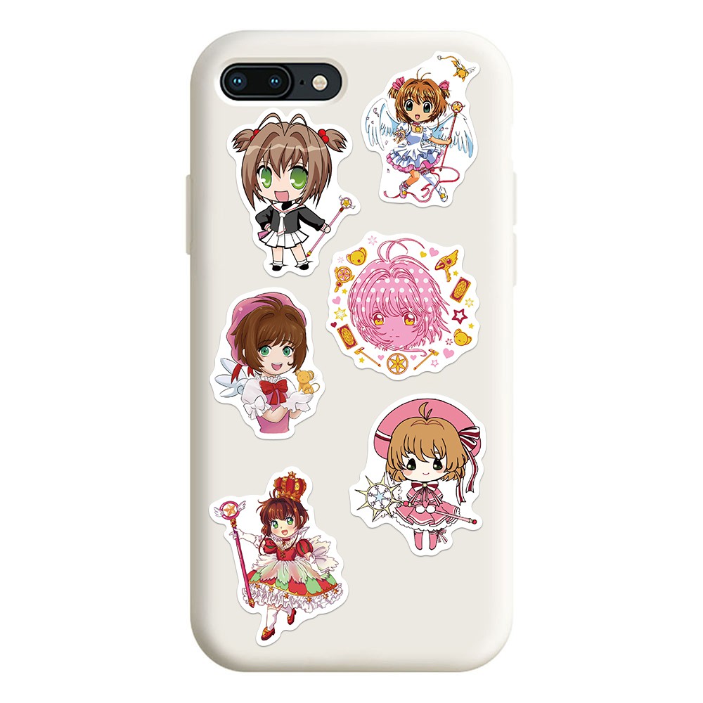 Set 50 miếng dán hoạt hình thủ lĩnh thẻ bài sakura trang trí đa năng