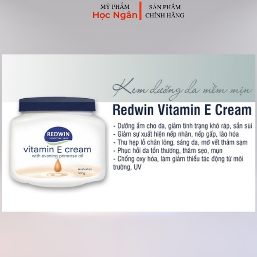Kem dưỡng Redwin Vitamin E Cream 300g, dưỡng ẩm cho da, giúp da mềm mịn, của úc, myphamhocngan1