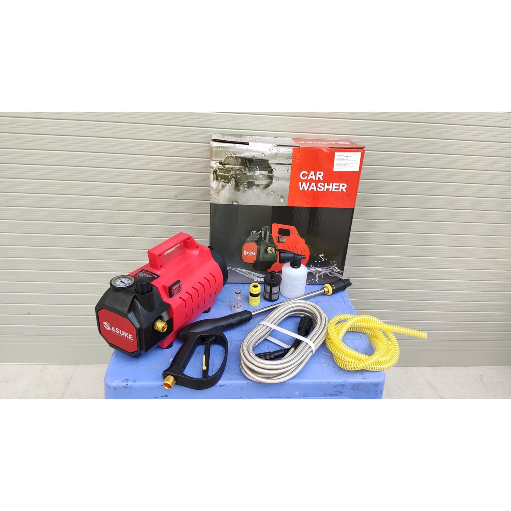 Máy rửa xe SASUKE SSK230 có chỉnh áp lực nước , tặng dây súng dài 8m và bình xà bông