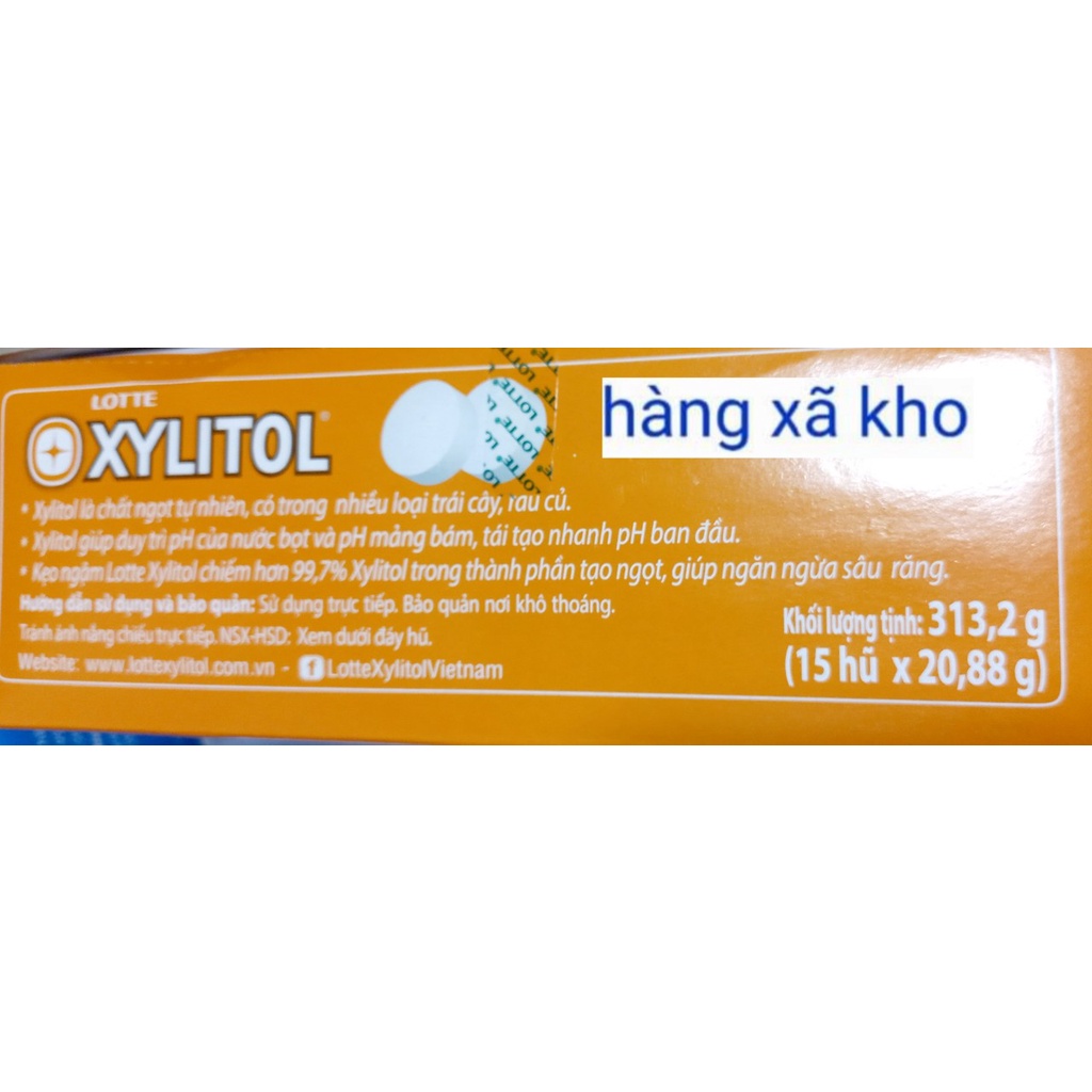 Viên ngậm không đường lotte xylitol 3 vị , 20,88 g hũ, hsd.30/3/24