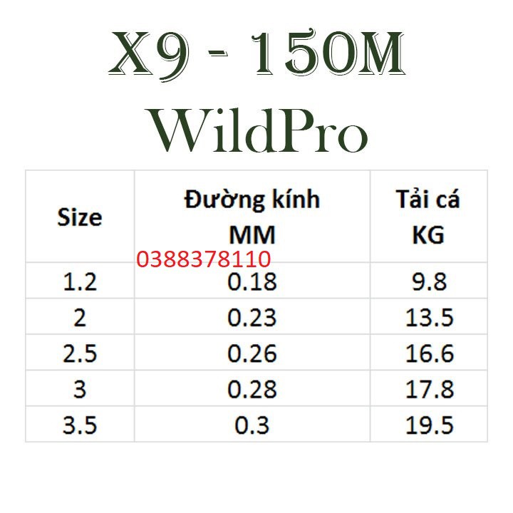 Dây Dù PE Bọ Cạp X9 Wild Pro 150m, Dây Câu Cá 150m X9 Màu Xanh - DD 4