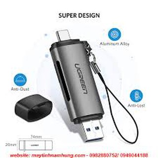 Đầu đọc thẻ nhớ SD/TF chuẩn USB Type C Ugreen 50704