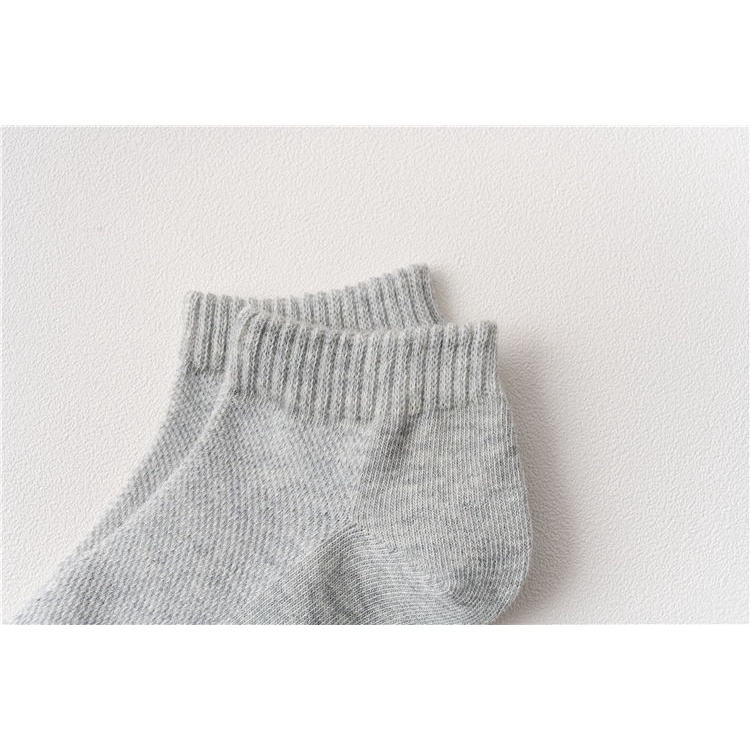 Set 4 Đôi Tất Cotton Mỏng Phối Lưới Màu Trắng Đen Thời Trang Xuân Hè Cho Bé Trai