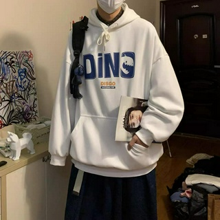 Áo Hoodie Oversize Dino, JACKLANE , Áo dài tay nam nữ Unisex Jack Lane form rộng mặt trước in họa tiết chữ Dino