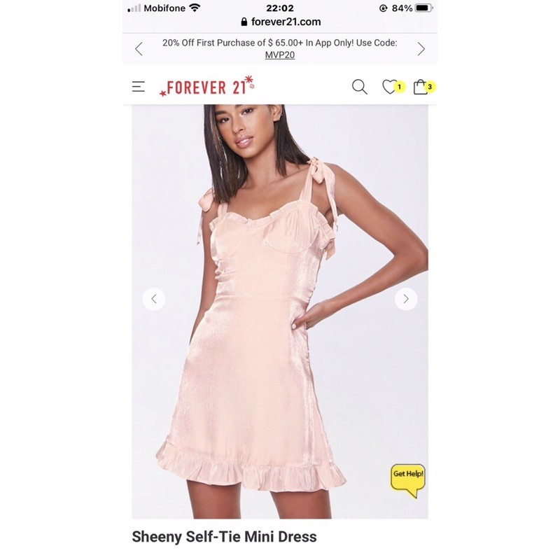 Đầm hai dây cột nơ F21 VNXK