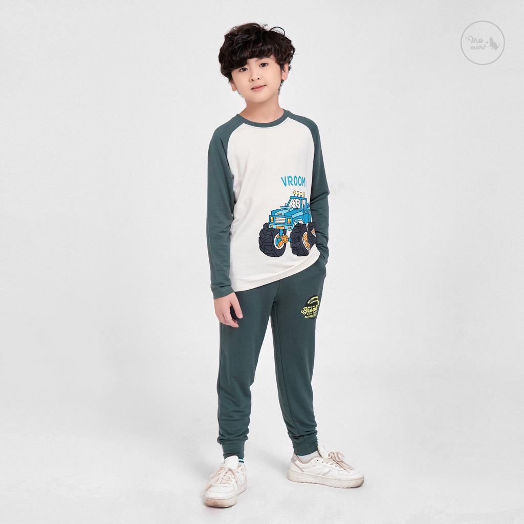 [Made in Vietnam] Áo bé trai BIGFOX - MISS MEOW thu đông, áo dài tay cho bé size đại in VROOM 11 - 40 kg