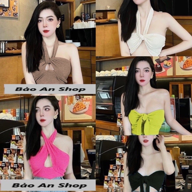 Áo ống phối dây xốp mang được nhiều kiểu croptop body - Bảo An Shop