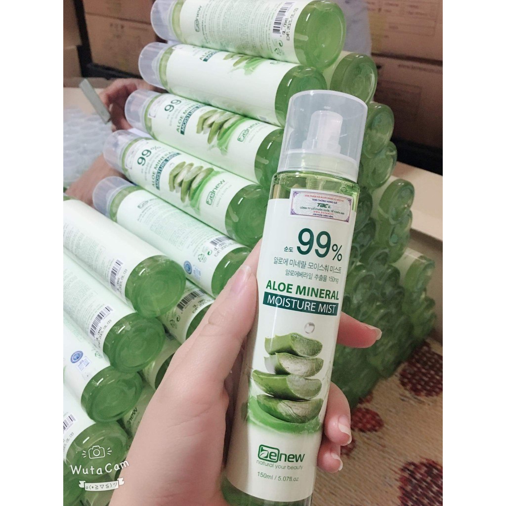 HÀNG CHÍNH HÃNG- Xịt Khoáng Cấp Nước Dưỡng Ẩm Trắng Da Từ Lô Hội Thảo Dược ALOE 99% BENEW Hàn Quốc ( Chai Lớn 150ml)