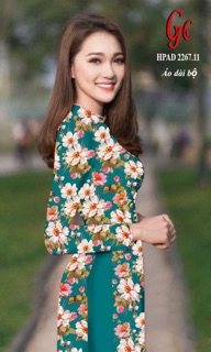 Vải áo dài tằm ý/ lụa nhật hoa nhỏ đều
