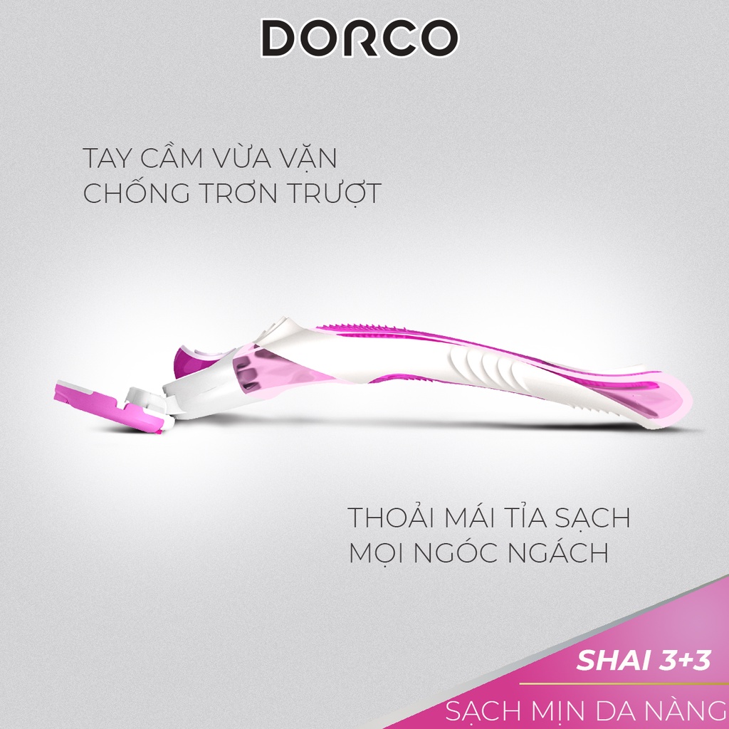 Combo 1 Bộ Dao Cạo Dorco Shai 3 Lưỡi Kép Và Hộp Lưỡi Dao Cạo Dorco Shai Cho Nữ