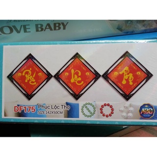 Tranh đính đá cao cấp ABC ( giá sỉ) Phúc lộc thọ (chưa đính) DF175 (142x50cm)