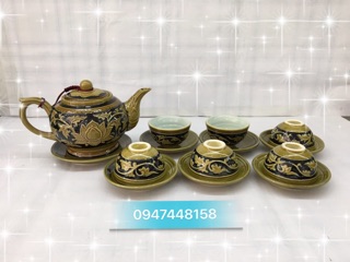 Bộ ấm trà men Hoàng Thổ Cao cấp