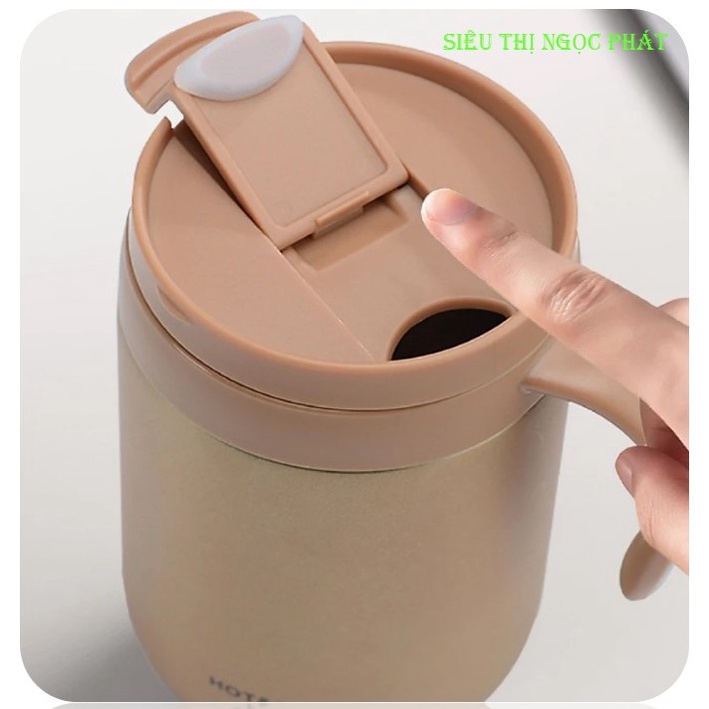 Cốc Giữ Nhiệt/Ly Giữ Nhiệt Đựng Cafe Văn Phòng Có Tay Cầm/ Bình ủ cháo Chất Liệu Inox 304 Cao Cấp 500ml