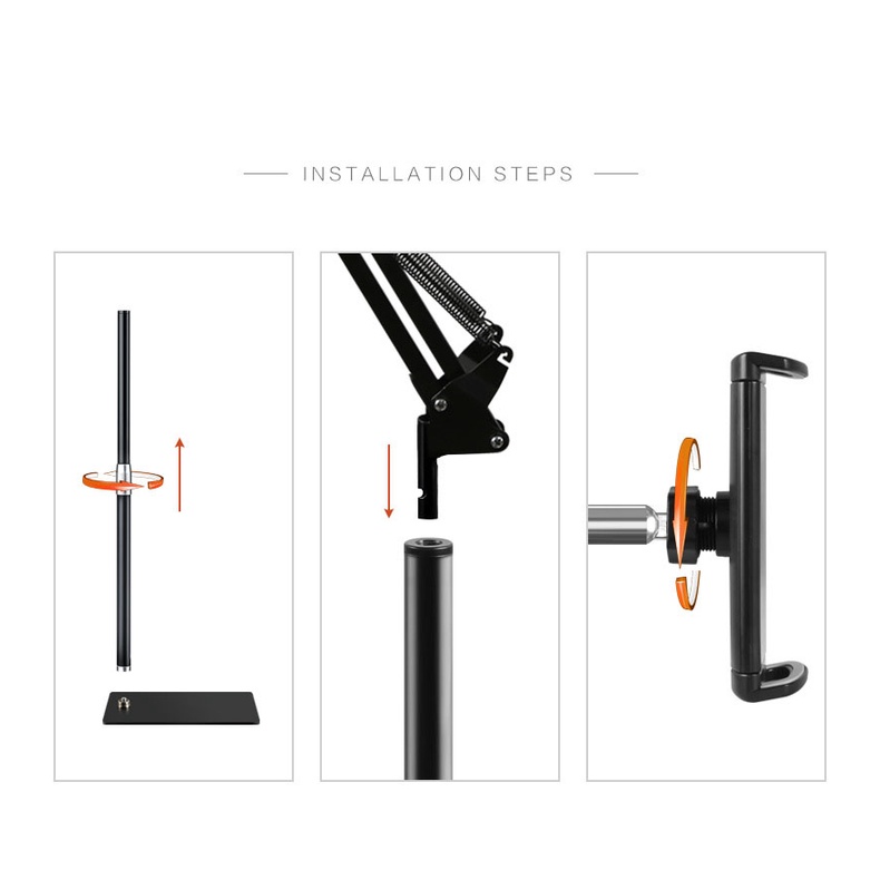 Cây giá đỡ máy tính bảng ipad cao cấp, kẹp điện thoại 360 độ đa năng để nền livestream tiktok xem phim nằm giường