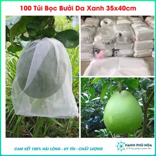 100 Túi Vải Lưới Bọc Bưởi Da Xanh 35x40cm Siêu Bền -Chống Ruồi, Chim, Côn Trùng Hút Chích, Chịu Nắng Mưa Quanh Năm