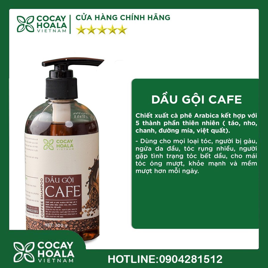 Dầu Gội Cà Phê - Dầu Gội Thảo Dược Cà Phê Trị Liệu Tóc Cocayhoala Chiết Xuất Hạt Cà Phê Arabica 300g