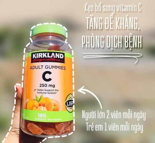 KẸO DẺO VITAMIN C KIRKLAND GUMMIES C 250MG  CỦA MỸ