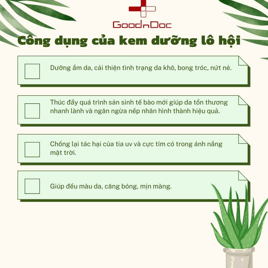 [HÀNG NHẬP KHẨU] Kem Lô Hội Kem Dưỡng Cấp Ẩm Trắng Sáng Tái Tạo Da Chống Lão Hóa GoodnDoc Aloe Vera Hydra Soothing Cream