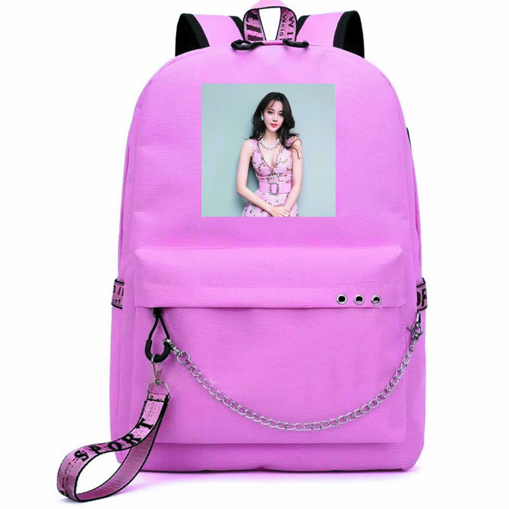 Balo thông minh MÀU HỒNG đi chơi đi học tiện dụng in hình UÔNG TÔ LANG LÂM NHẤT LA VÂN HI DỤ NGÔN