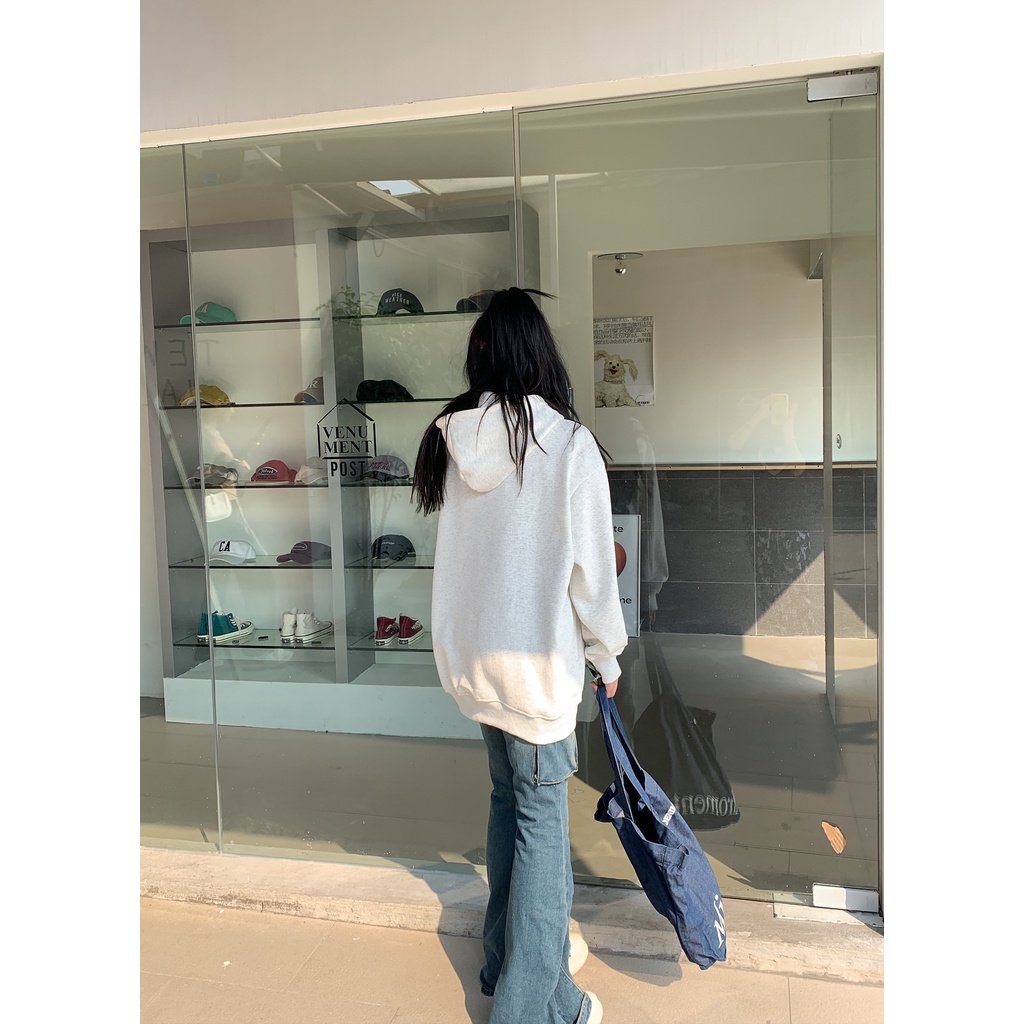 Áo Hoodie Tay Dài Dáng Rộng In Họa Tiết Thời Trang Hàn Quốc Mới Cho Nữ