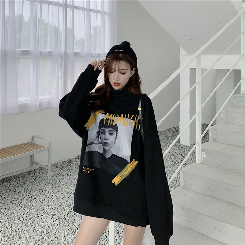 Áo len tay dài cổ tròn dáng rộng màu trơn thời trang thu đông | BigBuy360 - bigbuy360.vn