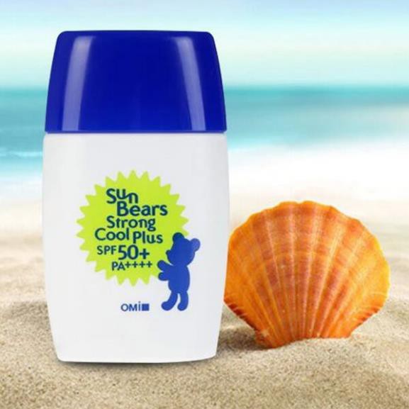 Kem Chống Nắng Omi Sun Bears Strong Cool SPF 50+nhạy cảm trẻ em cũng dùng được -  NHẬT [ Hàng Chính Hãng ]