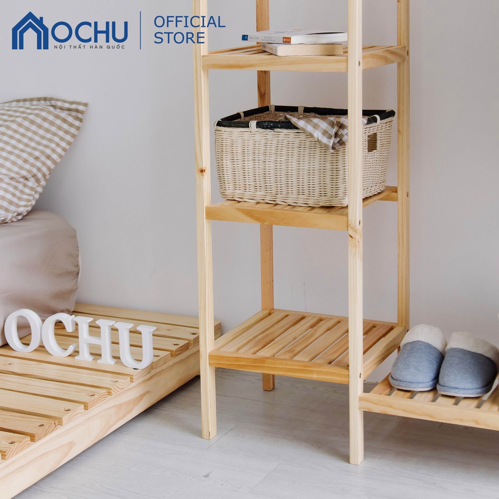 [Mã LIFENOITHAT05 giảm 10% tối đa 100k đơn 300k] Kệ Treo Quần Áo Khung Gỗ Thông 2 Ngăn OCHU - Double Hanger - Natural