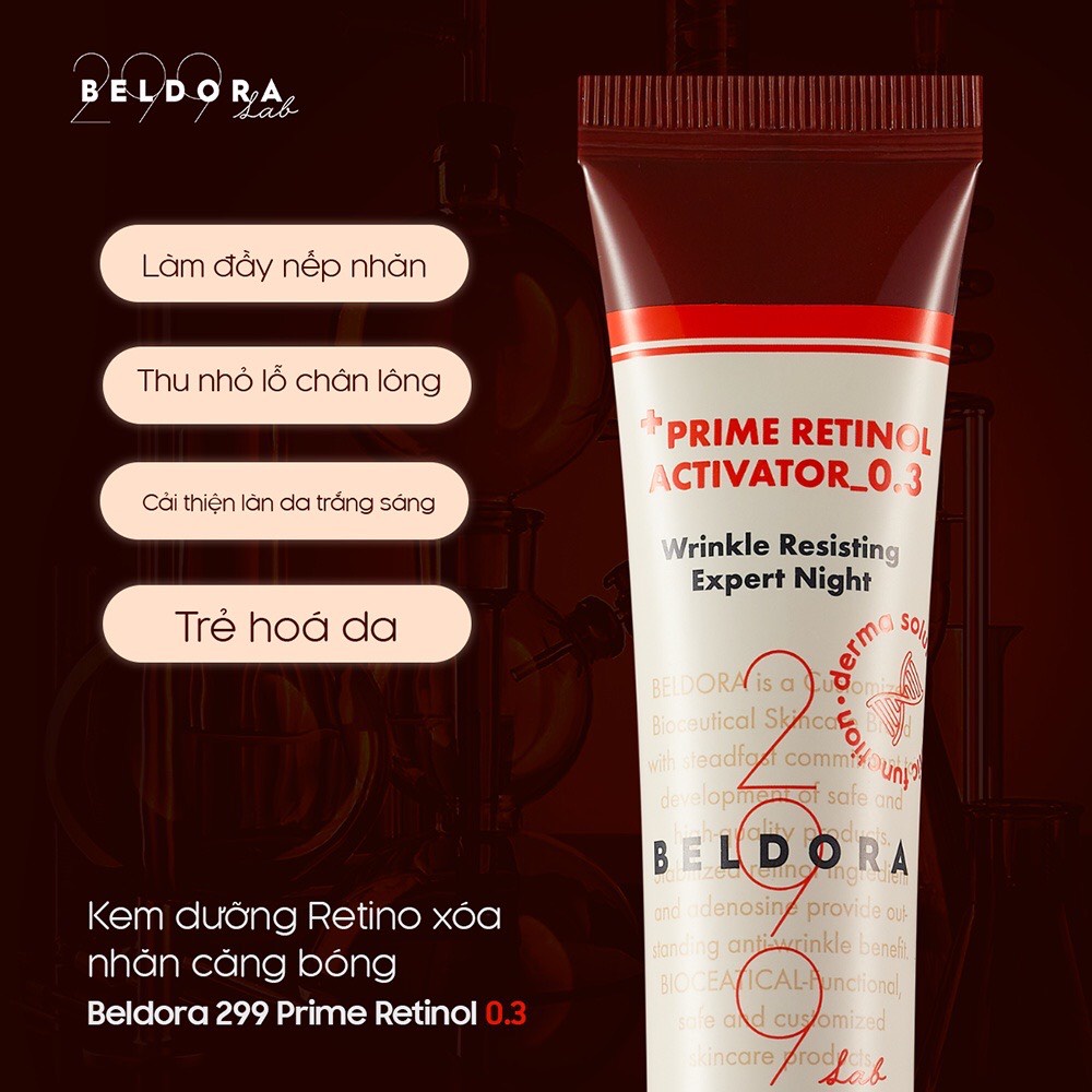 Kem Dưỡng Retinol BELDORA  Xóa Nhăn Căng Bóng Da BELDORA 299 PRIME RETINOL ACTIVATOR 0.1 0.3 0.5 1.0 CHÍNH HÃNG CÓ TEM