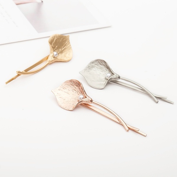 Kẹp tóc kim loại đính ngọc trai giả xinh xắn cho nữ