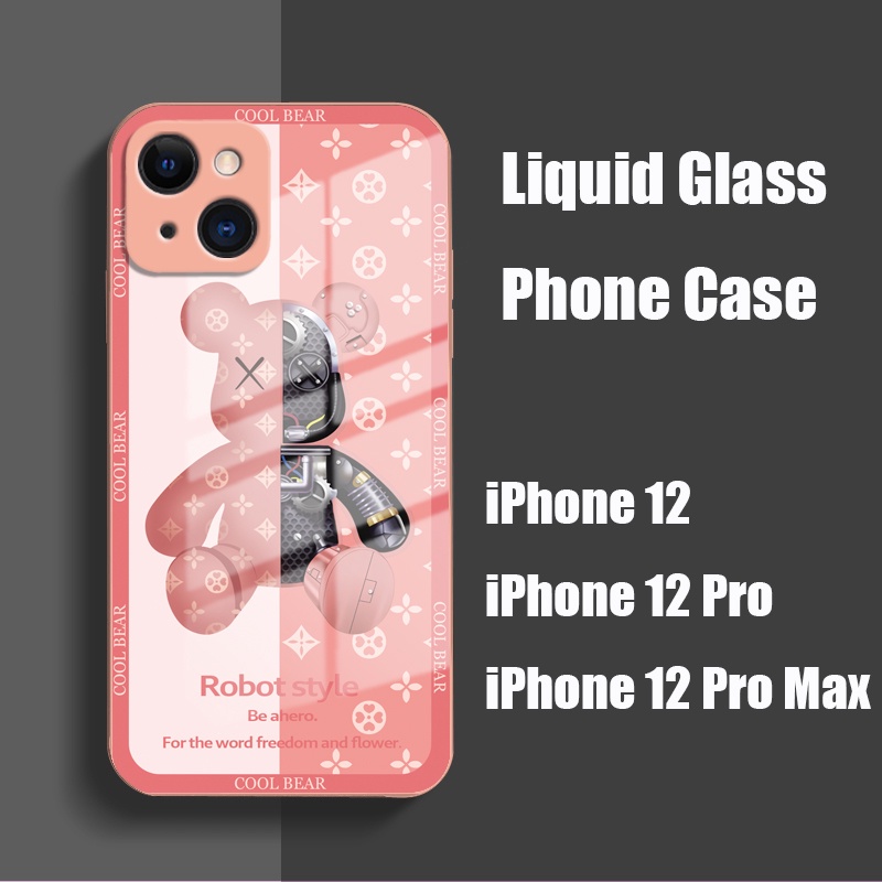Ốp Điện Thoại Dạng Lỏng Mặt Kính In Hình Gấu Hoạt Hình Sang Trọng Có Dây Đeo Cho iPhone 11 Pro Max 11 Pro 11 XSMAX XR XS 8 7 Plus SE2020