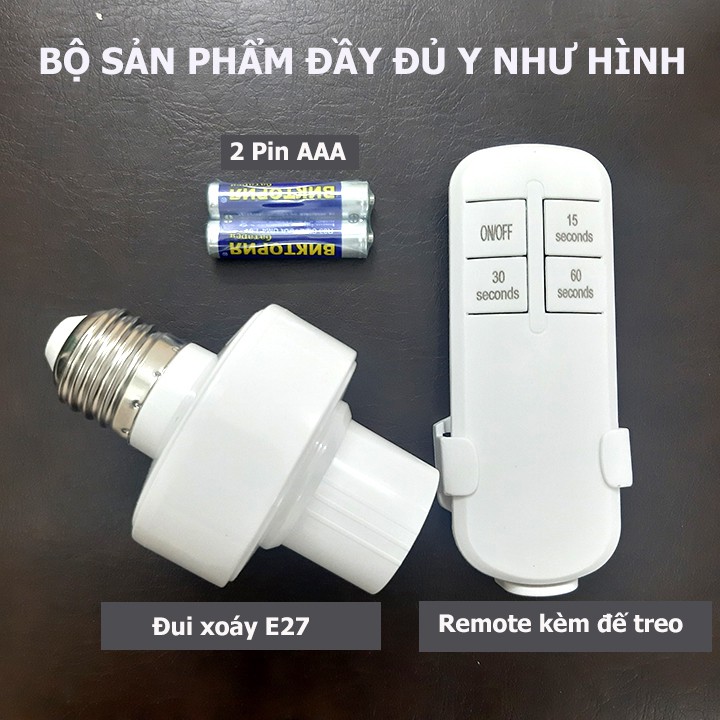 [ĐUI MẪU MỚI] Đui đèn điều khiển từ xa E27- điều khiển từ xa rf xuyên tường không dây màu trắng