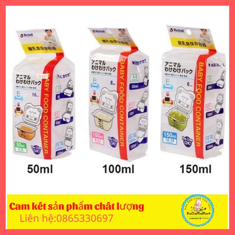 Khay trữ đông thực phẩm Richell,khay trữ đồ ăn dặm