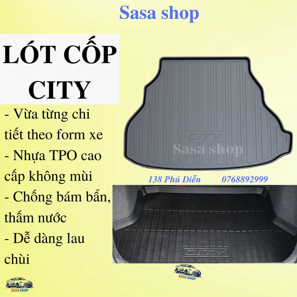 Lót cốp Honda City &lt;các đời&gt; nhựa TPO chính hãng cao cấp