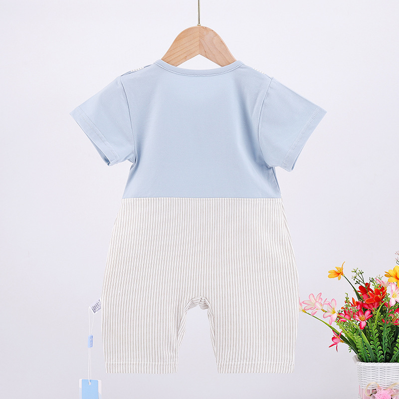 Áo liền quần tay ngắn chất liệu cotton mỏng thời trang mùa hè cho bé
