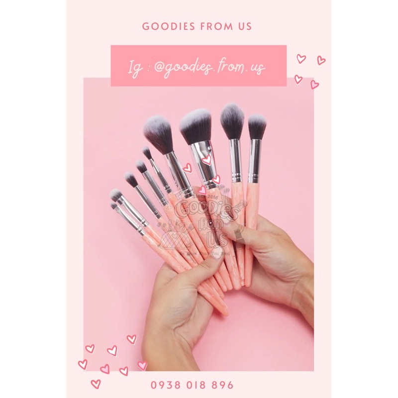 Bộ cọ 9 cây BH Cosmetics Rose Quartz 9 Piece Brush Set SALE 50% !!