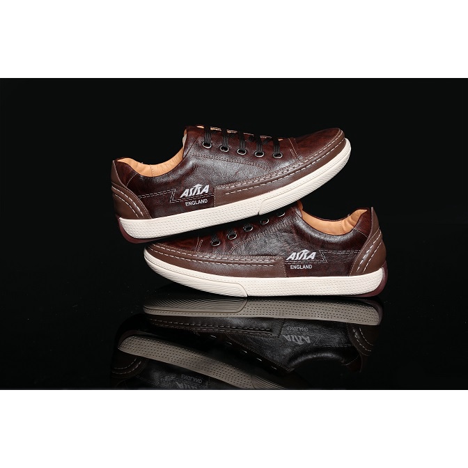 Giầy Thể thao asisa da nò nappa nhập khẩu mã MV-181 màu nâu hạt dẻ,giầy nam