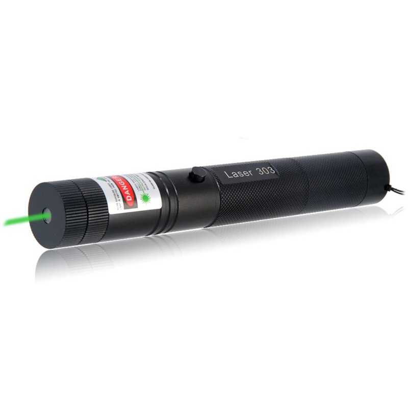 Đèn pin chiếu tia laser 303 (Đen)